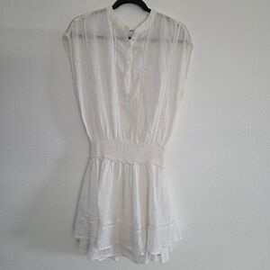 Rails Angelina White Lace Detail Dress Linen Rayon Womens Size Medium